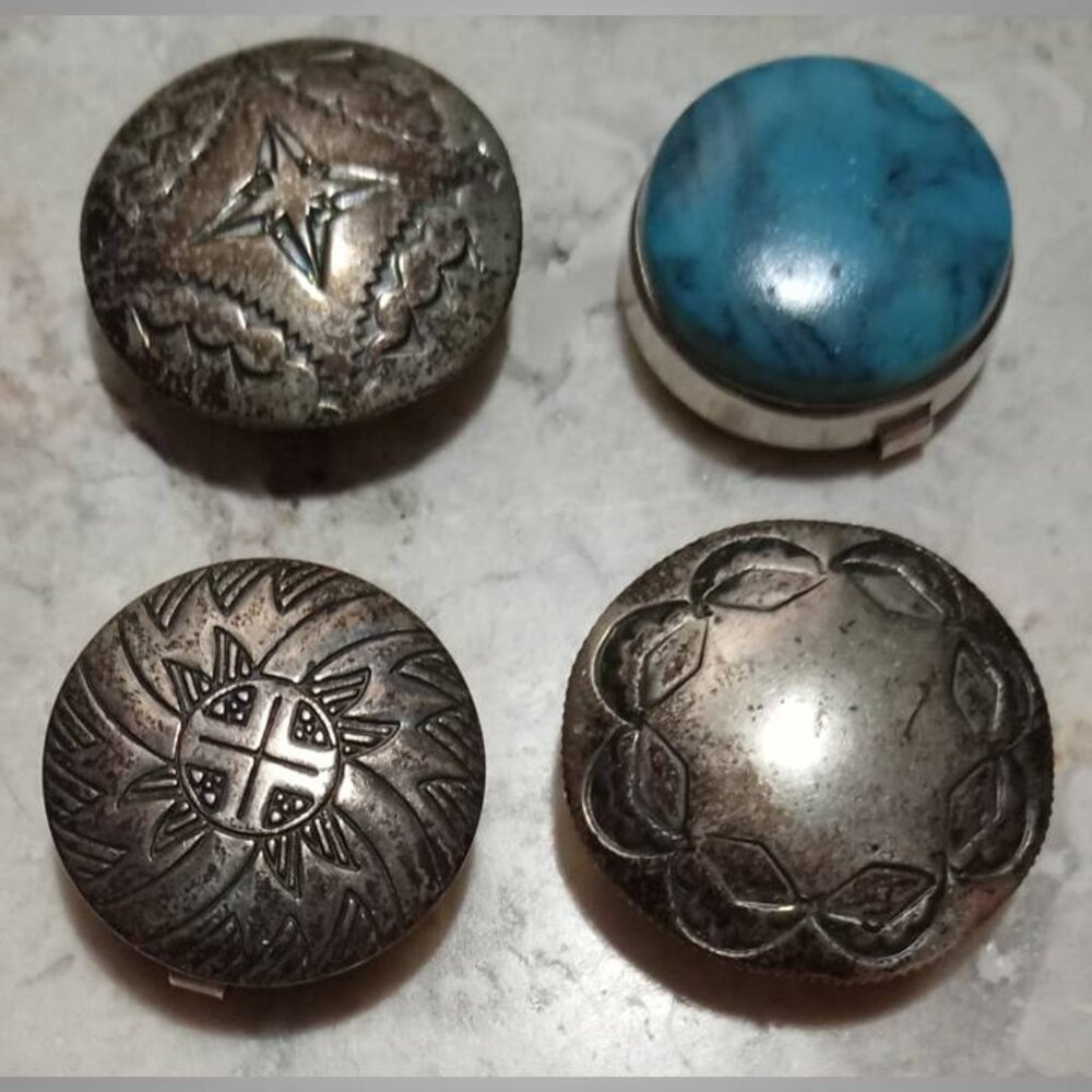 Vintage silver button covers